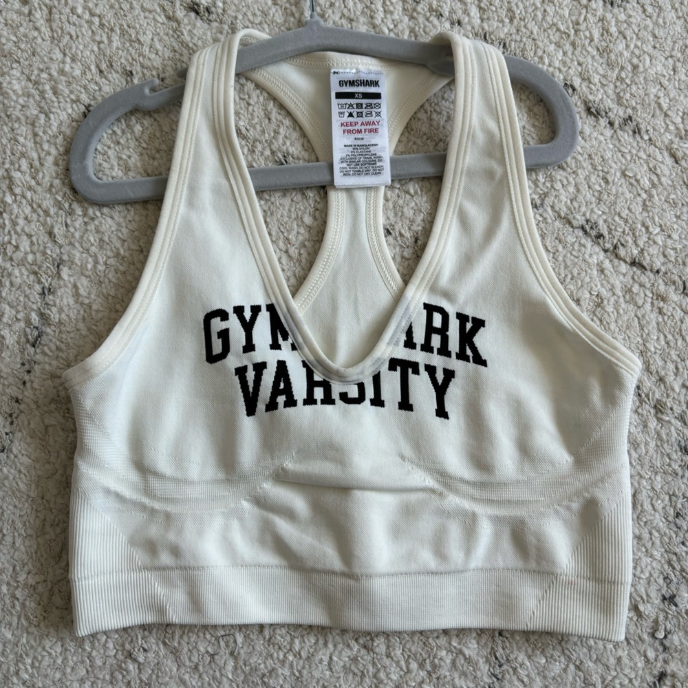 Gymshark Lift Varsity White Seamless Sports Tank